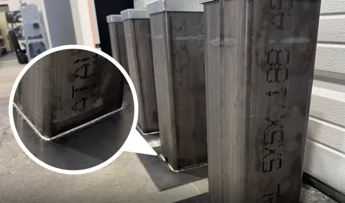 Rufos de alumínio soldados a laser